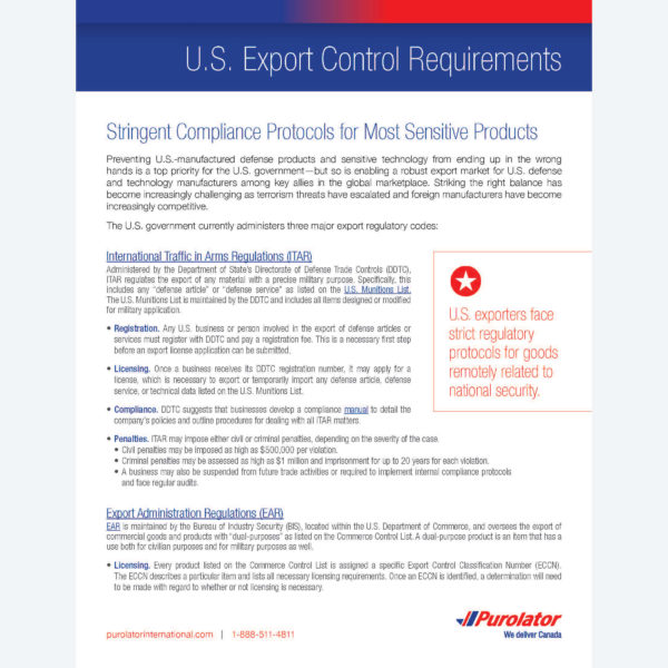 U.S. Export Control Requirements
