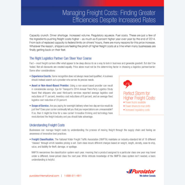 managing freight costs