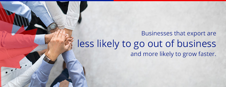 businesses that export are less likely to go out of business and more likely to grow faster