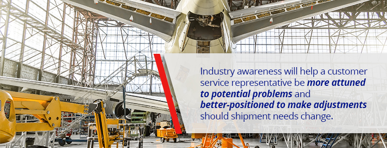 industry awareness will help a customer service rep be more attuned to potential problems